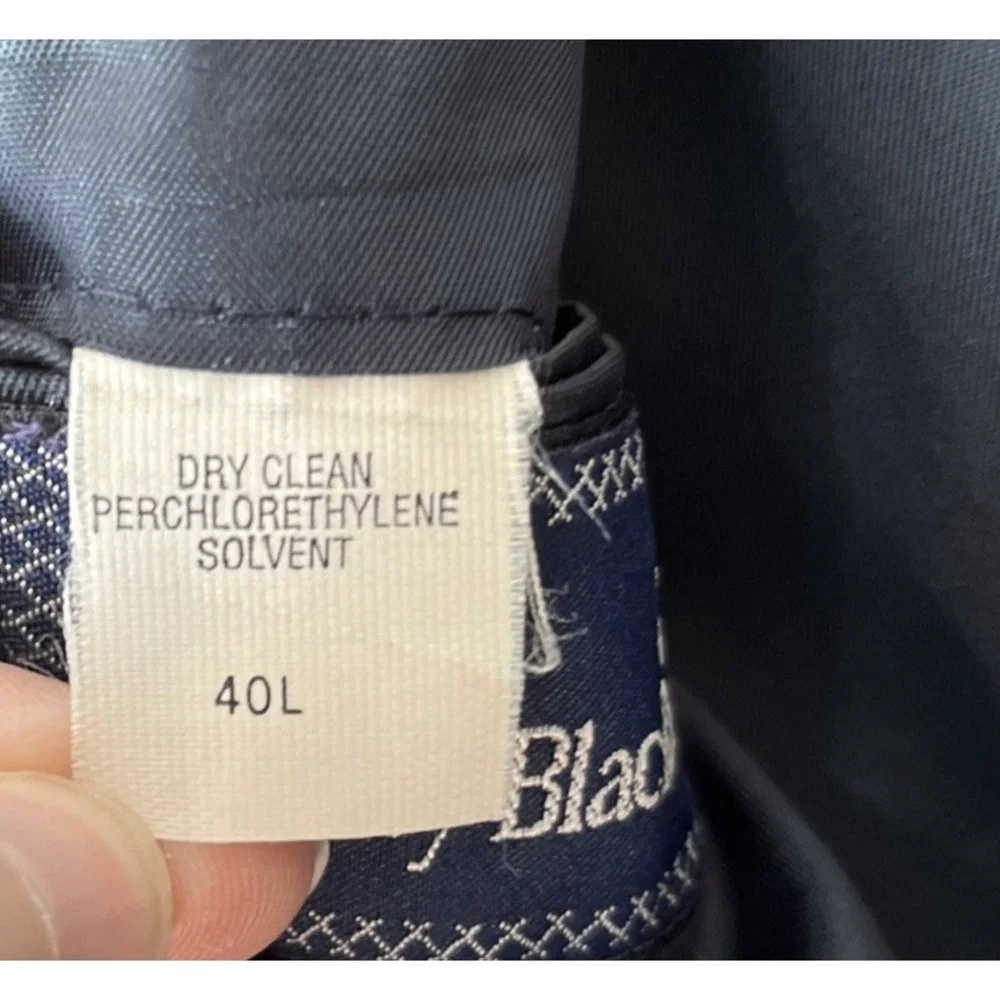 Vintage Stanley Blacker Navy Blue Gold Button Sport Coat Size 40L‎